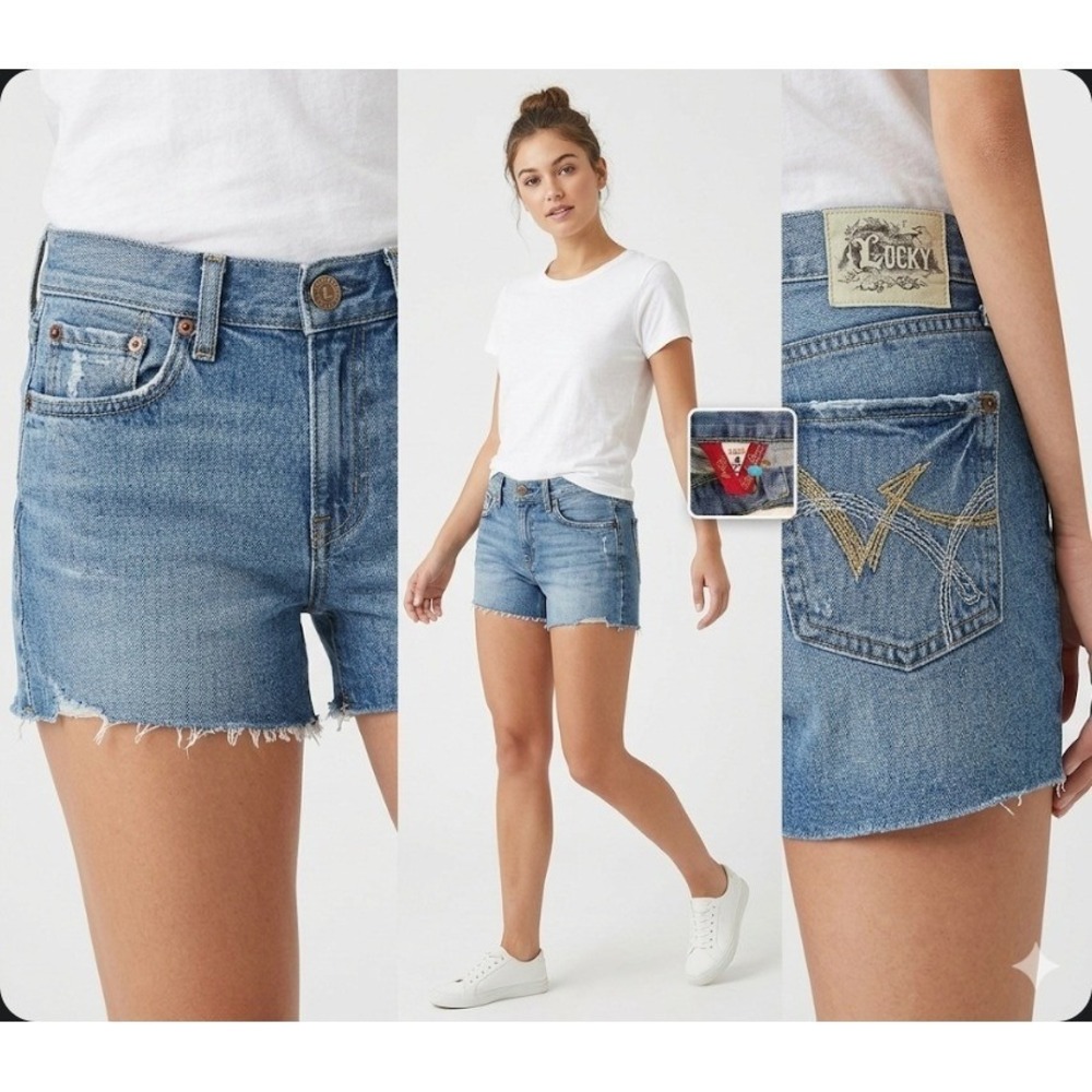 Lucky Brand Cutoff Shorts Womens 4 Rocker Carly Denim Jeans Daisy Dukes‎ Classic